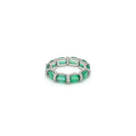 Emerald East-West Oval and Diamond Eternity Band