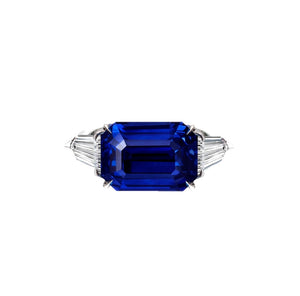 Royal Blue East-West Sapphire Ring