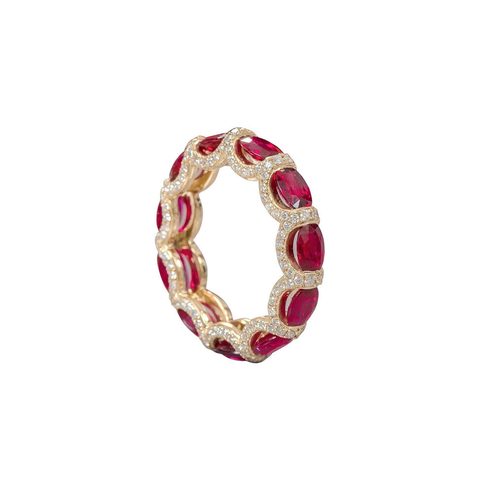 Ruby Oval East-West Eternity Band