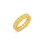 Golden Radiant Cut Eternity Ring
